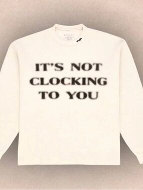 SKYLRK "IT'S NOT CLOCKING TO YOU" Thermal Crewneck | Cream | XL | 2026 Coachella